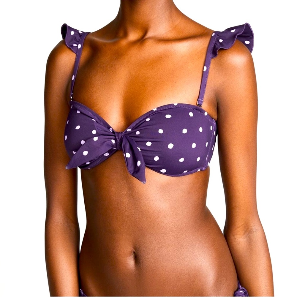 Eberjey Purple Polka Dot Bikini Set sz Large